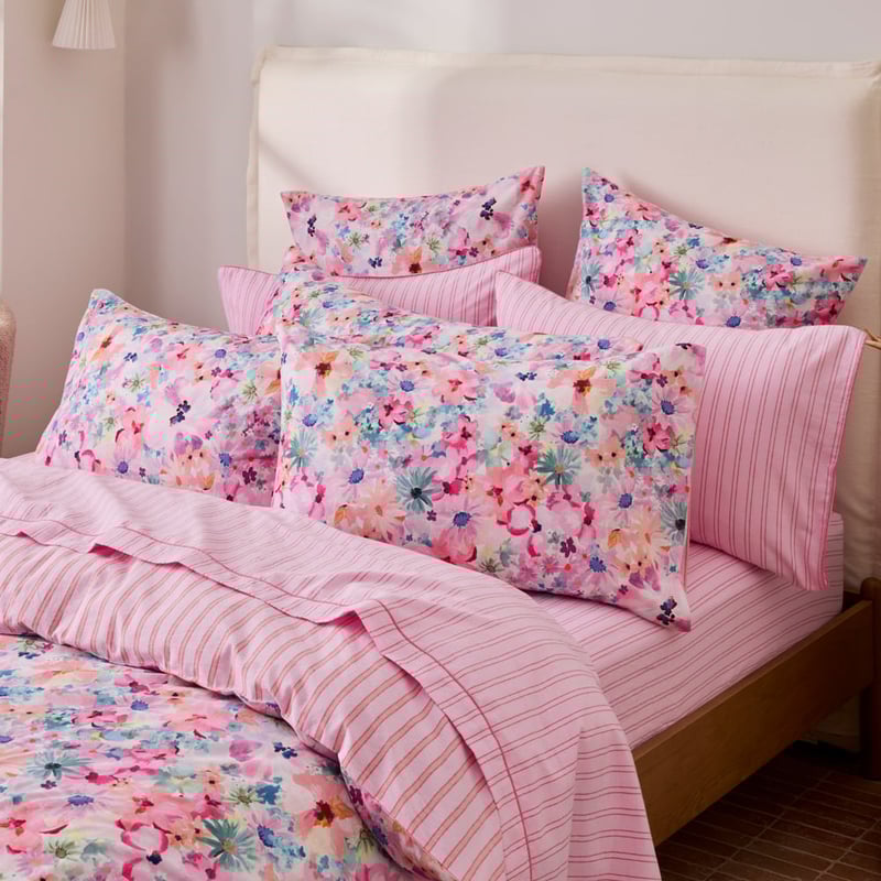 Lottie Pink Floral Quilt Cover Set + Separates