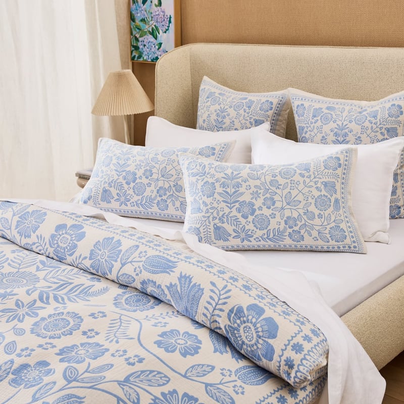 Maeve Jacquard Blue Quilt Cover Separates