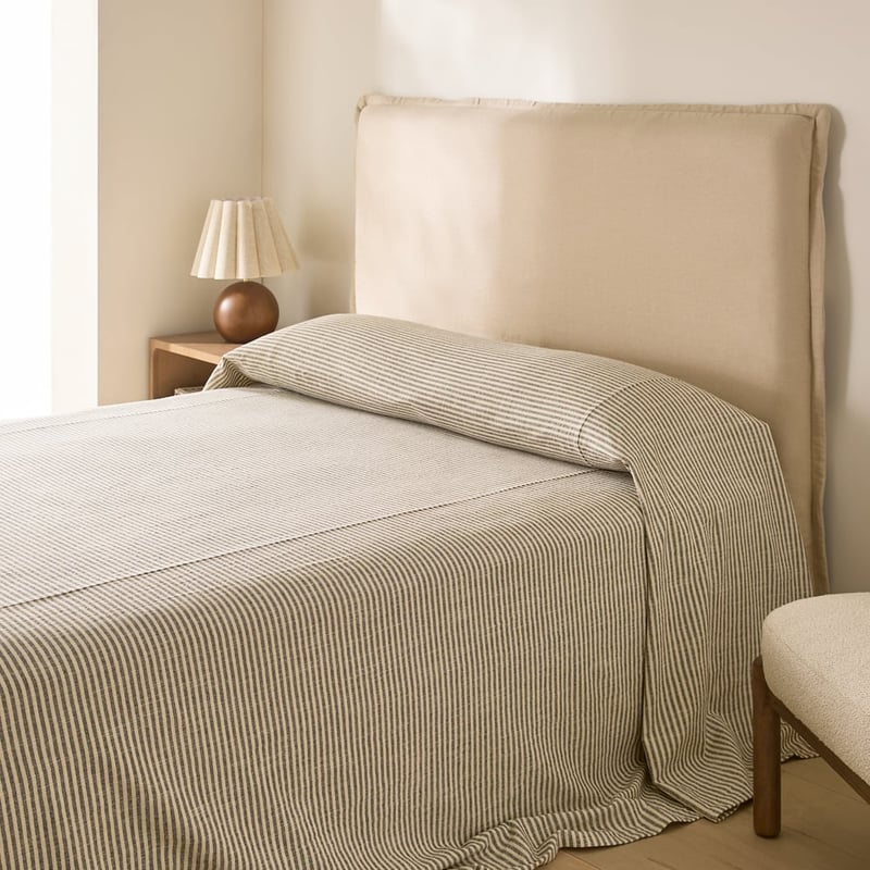 Noa Black & Natural Stripe Bedcover Separates