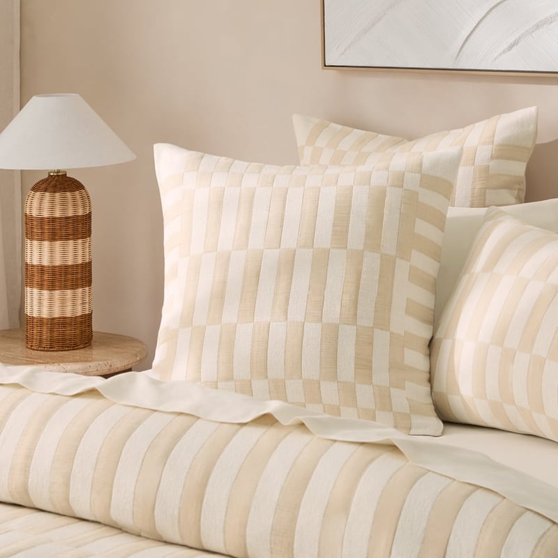Benson Jacquard Natural Quilt Cover Set & Separates