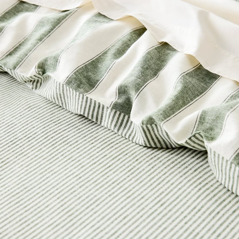 Linen Cotton Thyme Stripe Quilt Cover Set + Separates