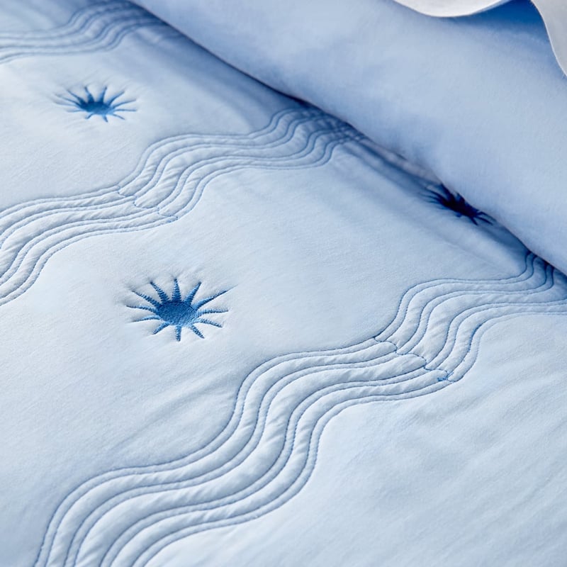 Starburst Blue Quilted Pillowcases
