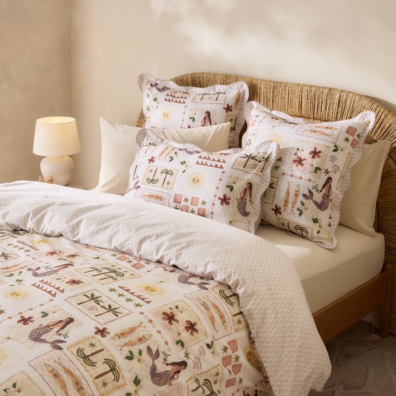 Island Paradise Natural Quilt Cover Set & Separates