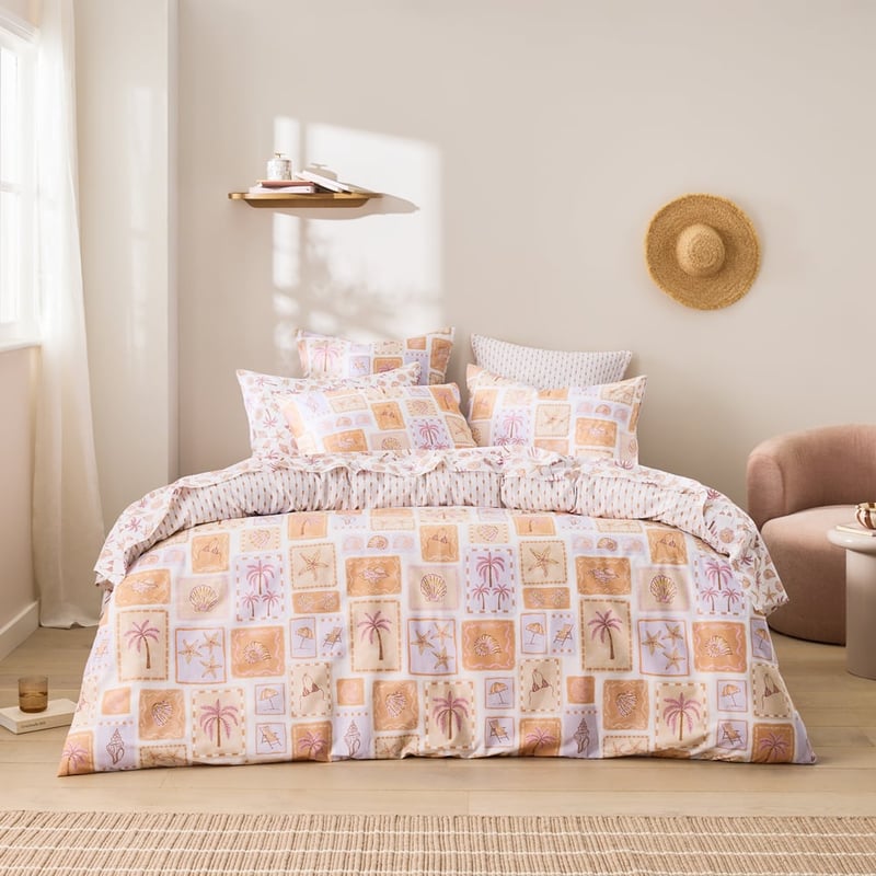 Sweet Dreams Beach Vibes Peach Quilt Cover Set + Separates