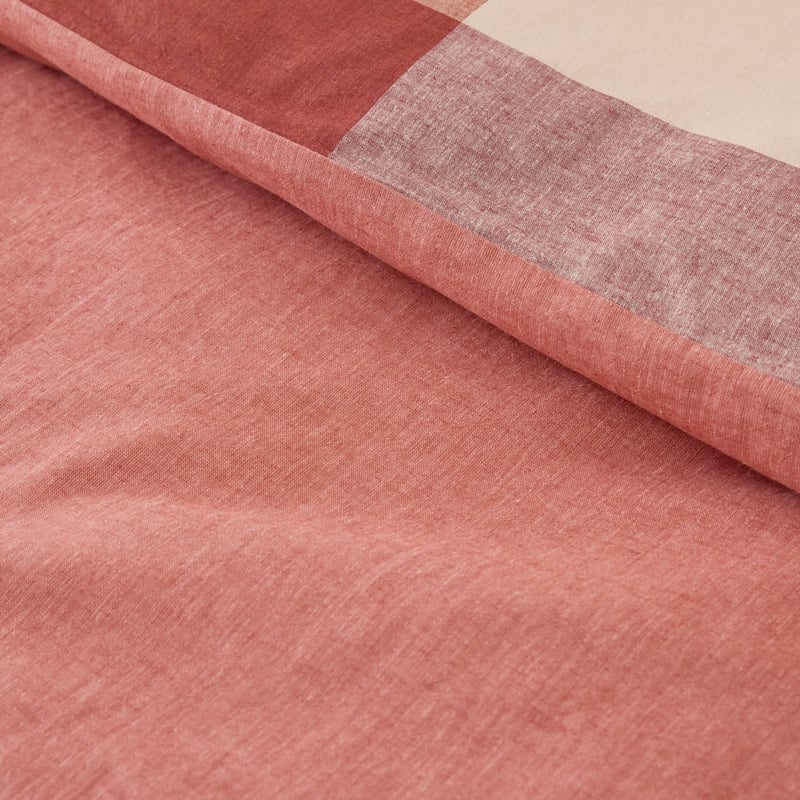 Linen Cotton Newland Earth Check Quilt Cover Set + Separates