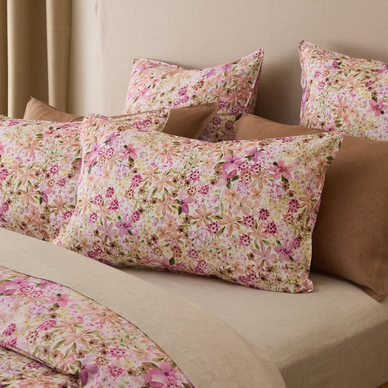  Sienna Floral Mauve Quilt Cover Set + Separates