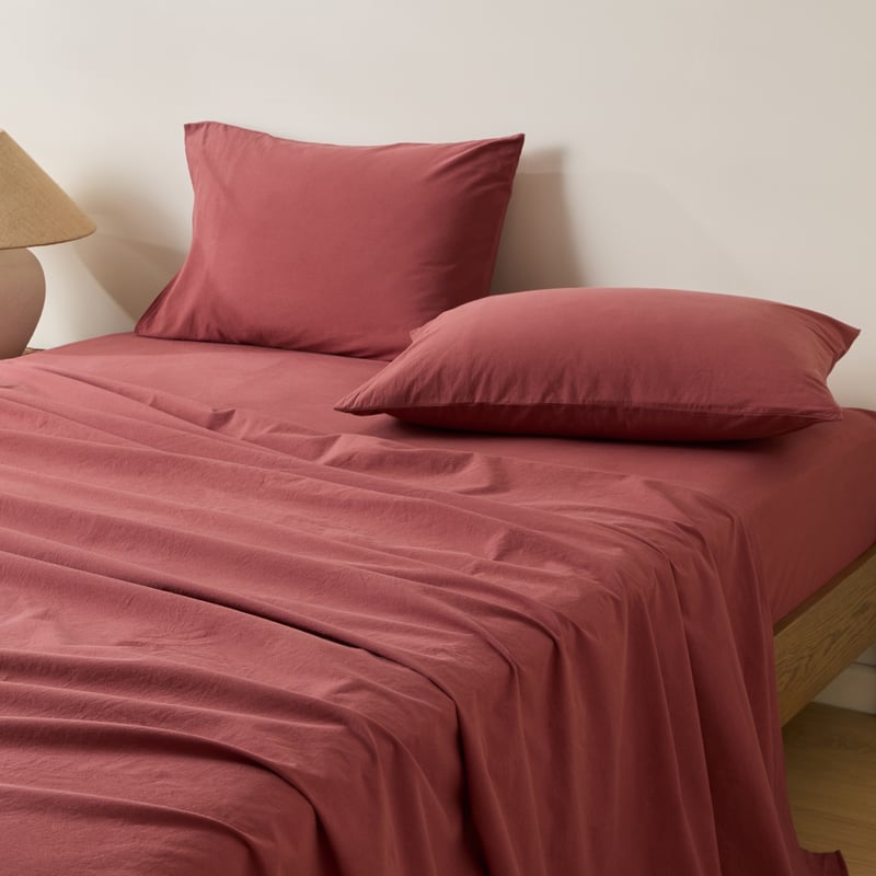 Stonewashed Cotton Redwood Sheet Separates 