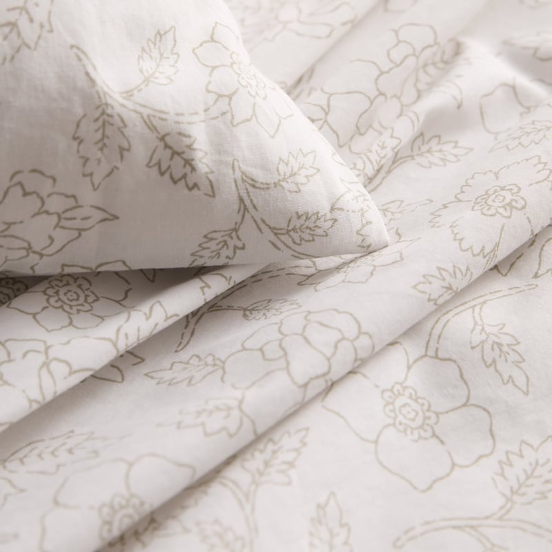 Clovelly Natural Floral Sheet Set