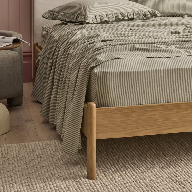 Thyme Stripe Ruffle Sheet Set