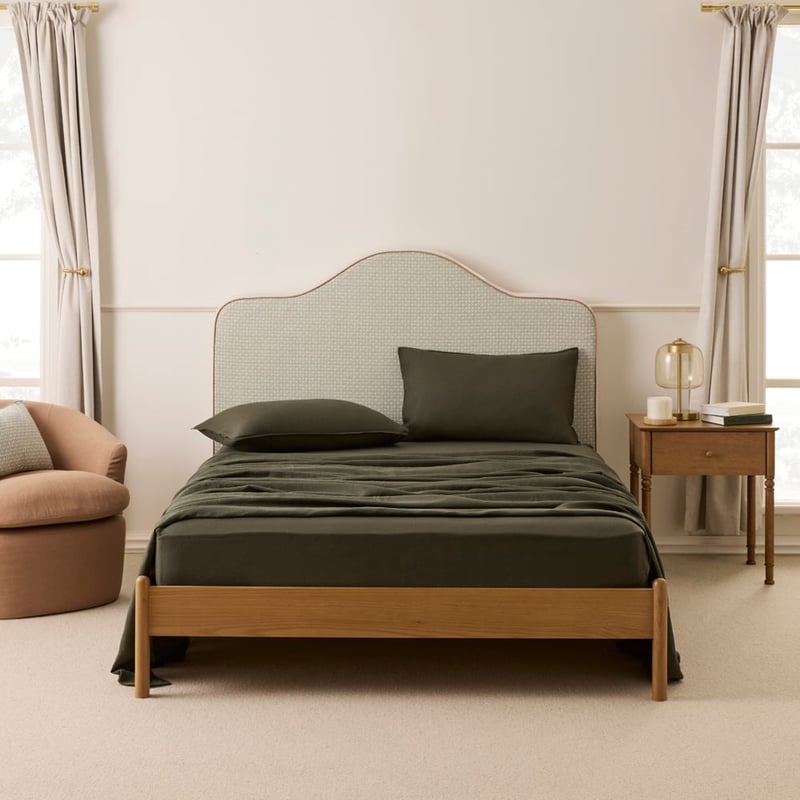 Vintage Washed Linen Thyme Sheet Separates