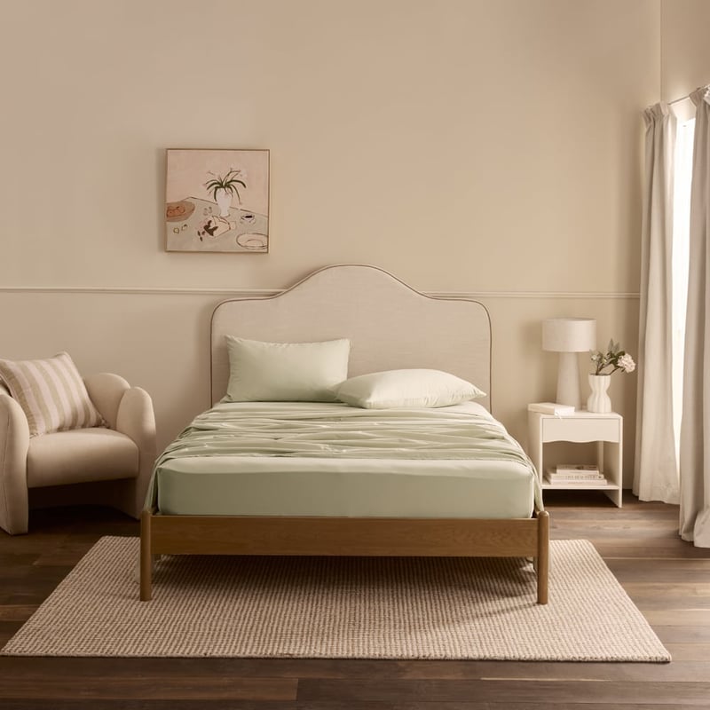 Stonewashed Cotton Pistachio Sheet Set