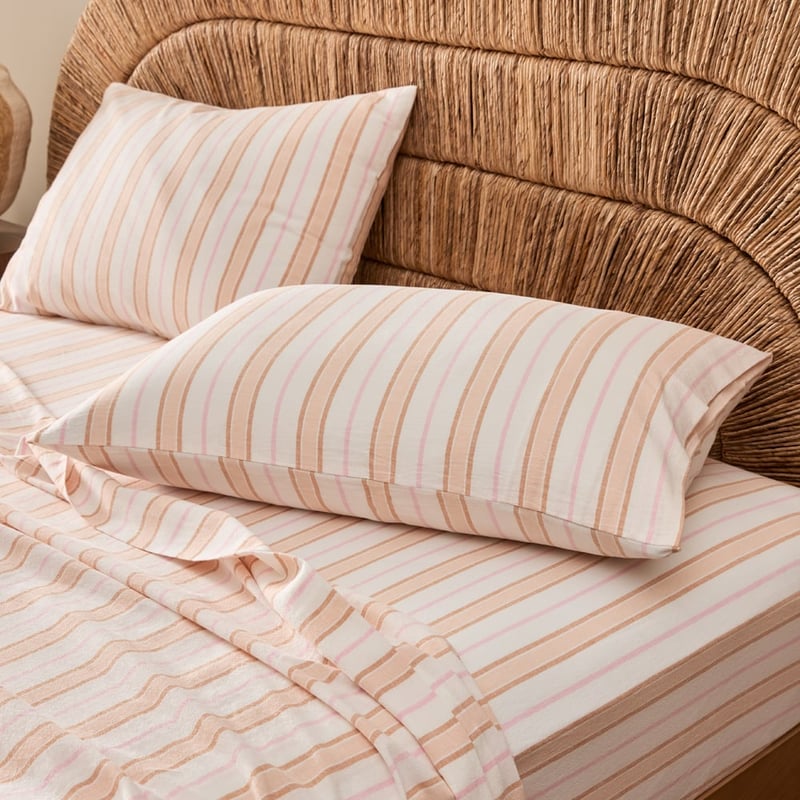 Resort Peach Stripe Sheet Set