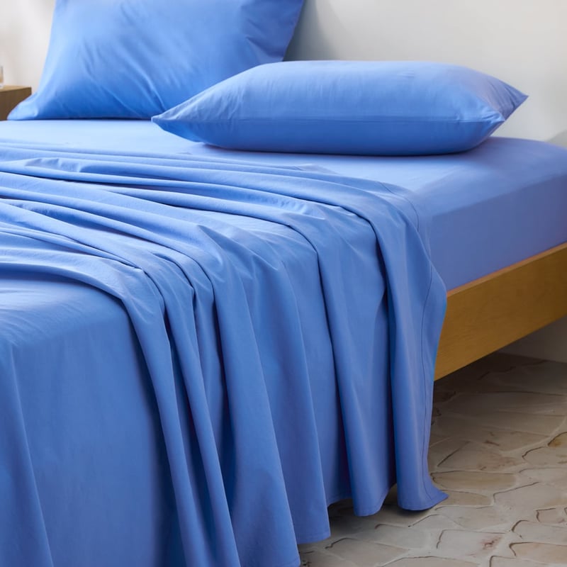 Stonewashed Cotton Cobalt Sheet Seperates