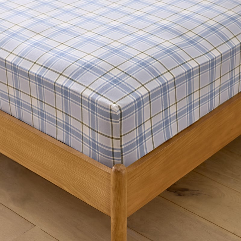 Yarn Dyed Sheet Set - Sky Blue Check Sky Blue