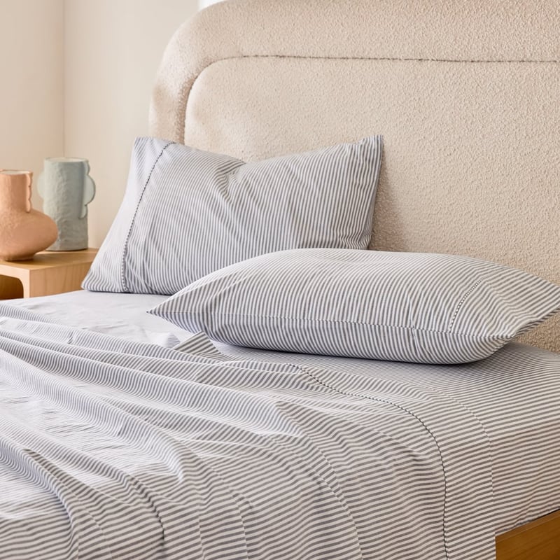 Fresh Navy Stripe Sheet Set