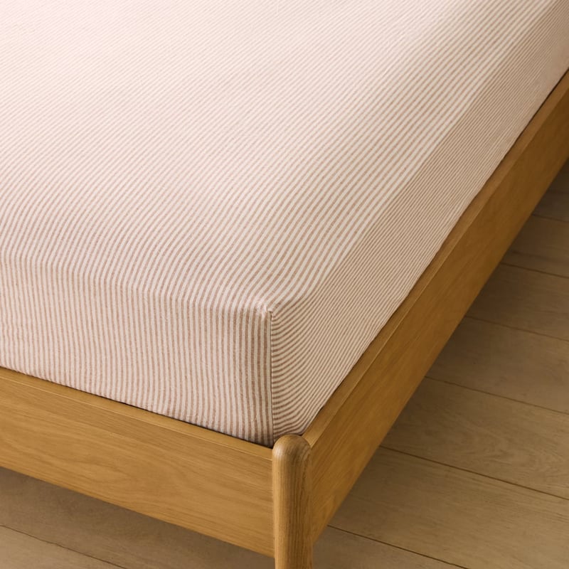Linen Cotton Pecan Stripe Sheet Set