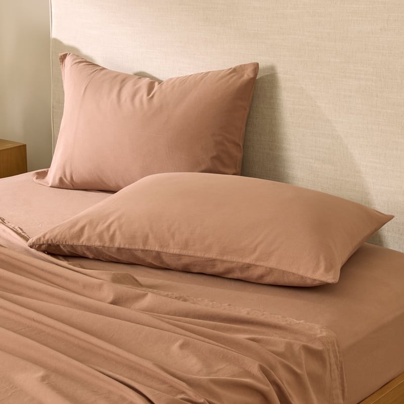 Stonewashed Cotton Fudge Sheet Separates