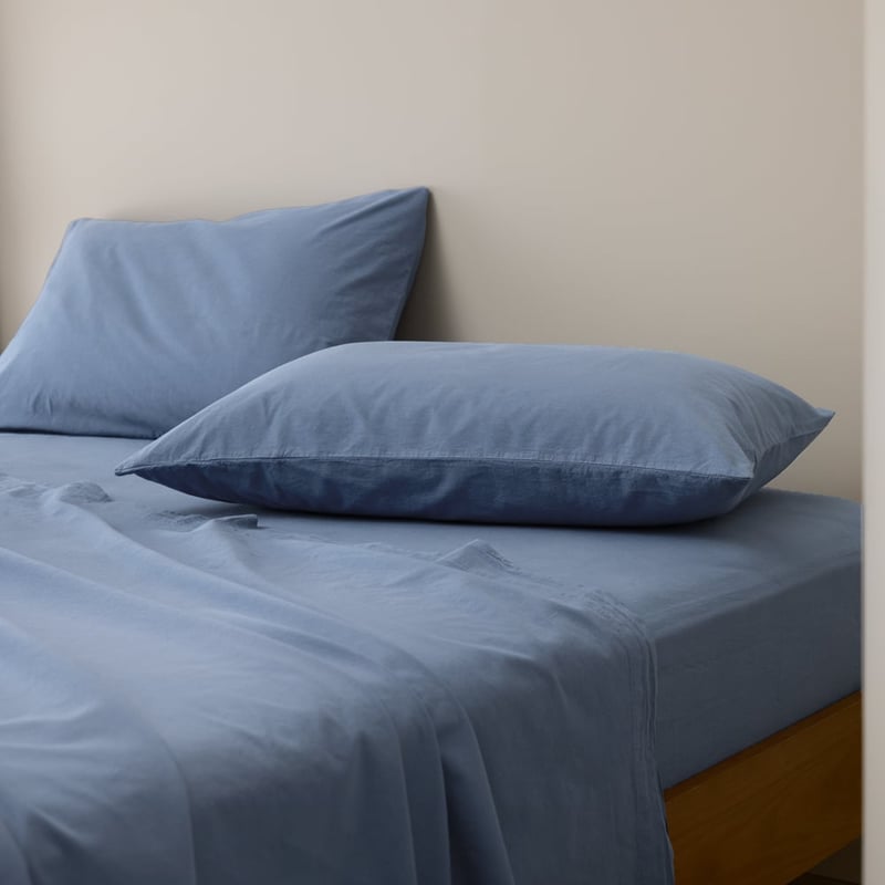 Stonewashed Cotton Bluestone Sheet Separates