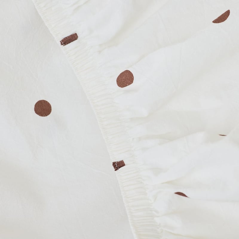 Stonewashed Cotton Chocolate & Coconut Spot Sheet Separates