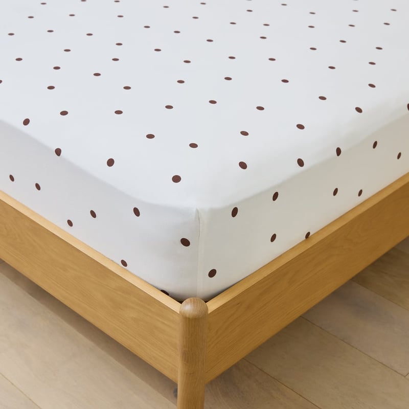 Stonewashed Cotton Chocolate & Coconut Spot Sheet Separates