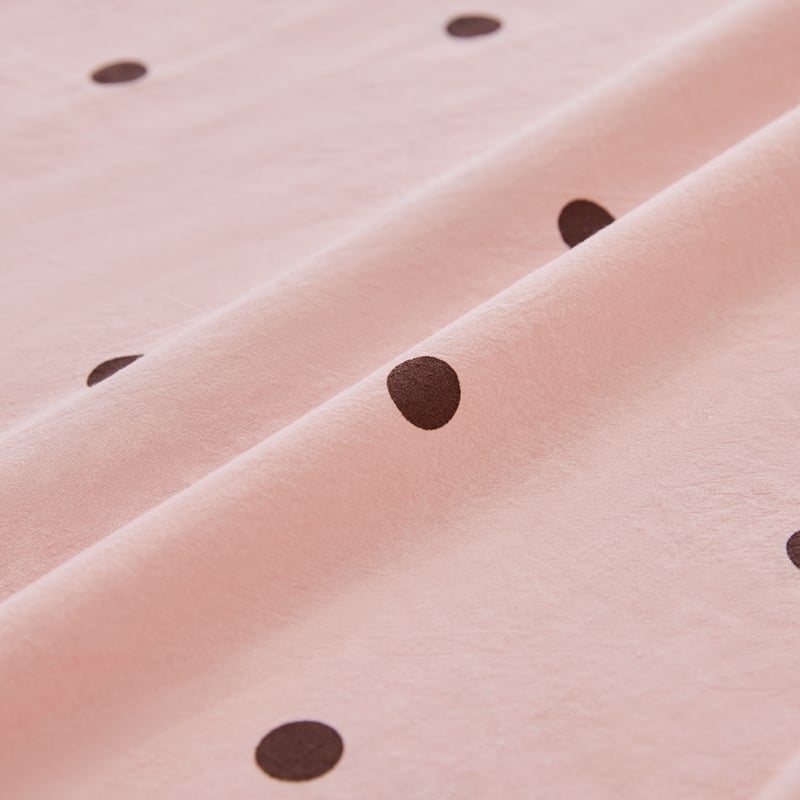 Stonewashed Cotton Chocolate & Peony Spot Sheet Separates