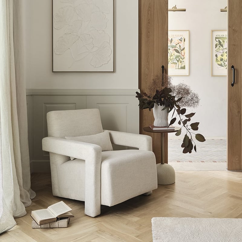 Brixton Walnut & Brass Gold Side Table