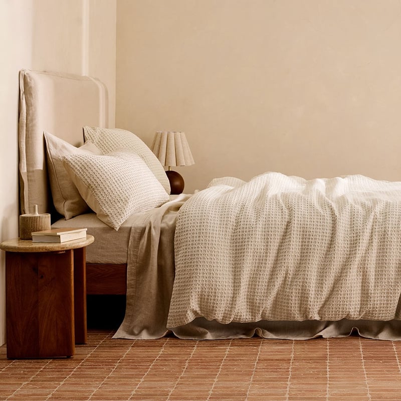 Ren Waffle Oatmeal Quilt Cover Separates