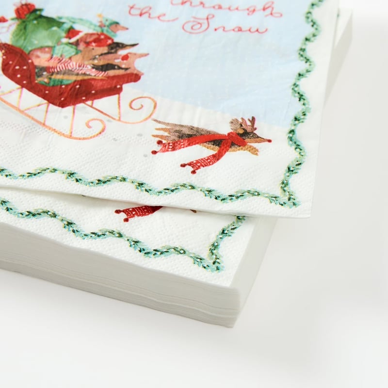Festive Dashing Dogs Paper Napkin Pack of 40