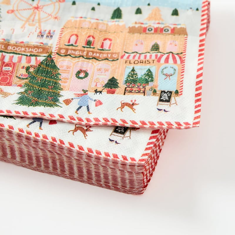 Festive Gingerbread Village Paper Napkin Pack of 40