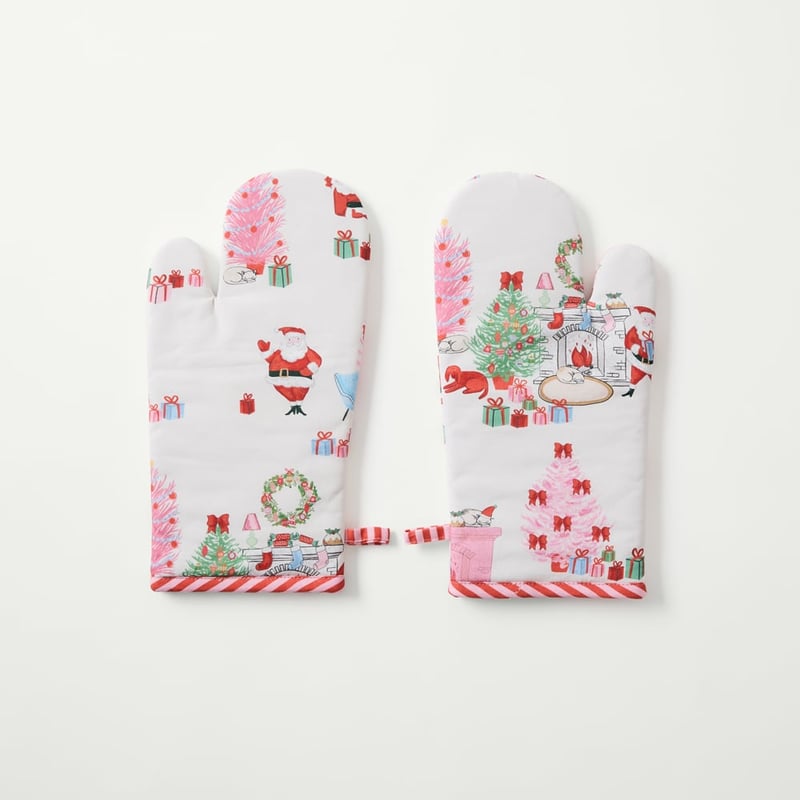Vintage Christmas Oven Mitt Pack of 2