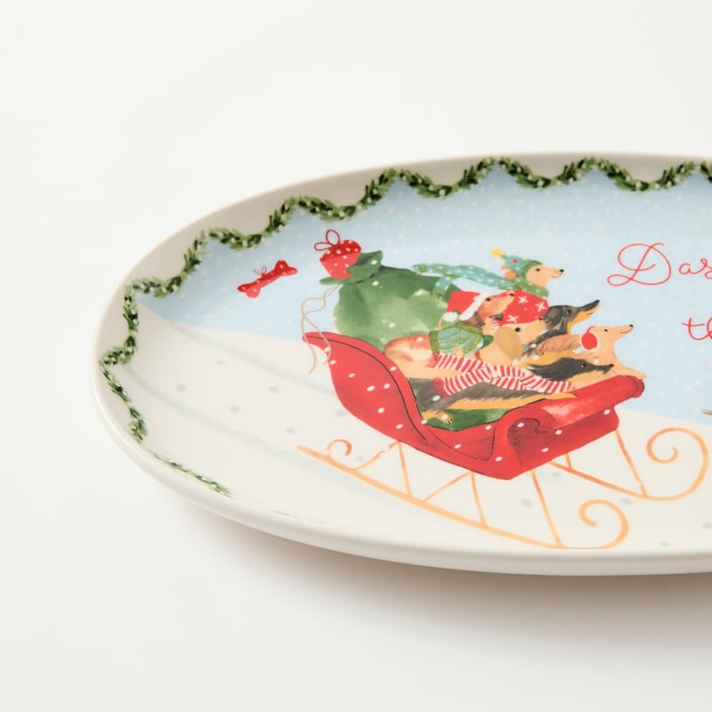 Dashing Dogs Oval Platter
