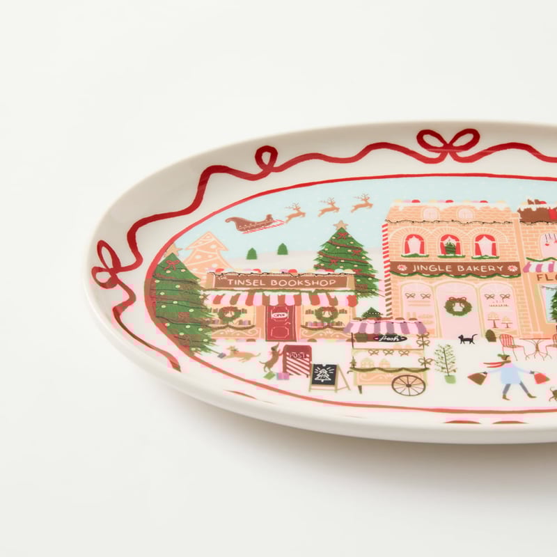 Gingerbread Village Oval Platter