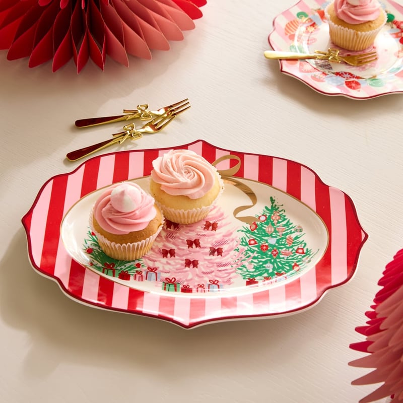 Vintage Christmas Oval Platter