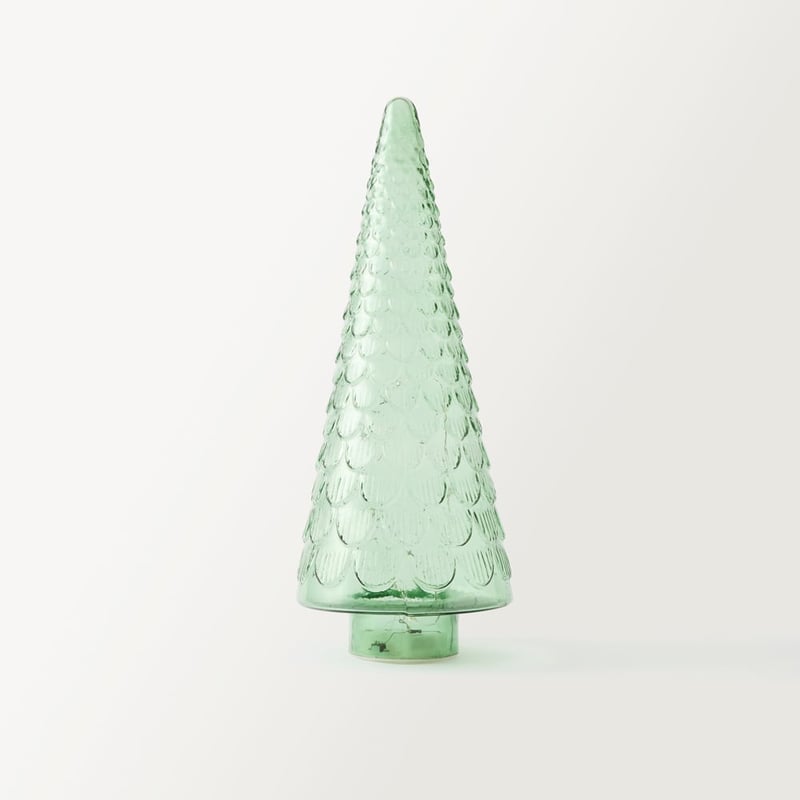 Festive Green Glass LED Tree