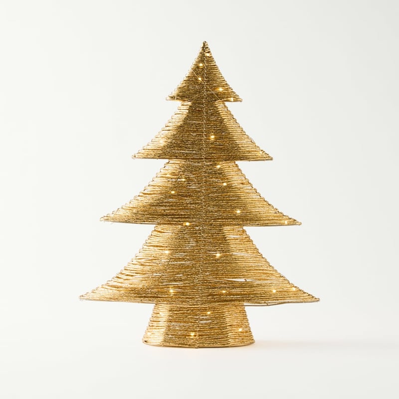 Sparkling Gold Christmas Tree with LED Lights
