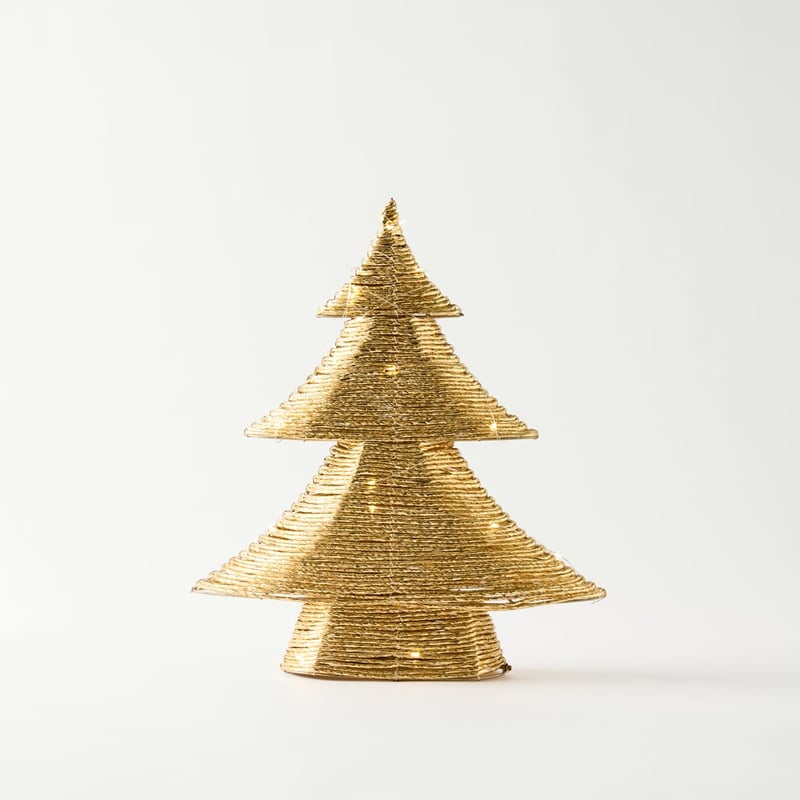 Sparkling Gold Christmas Tree with LED Lights