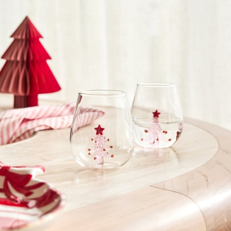 Christmas Pink Tree Tumbler Pack of 2