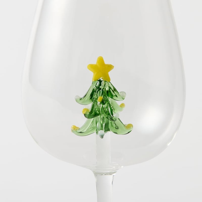 Christmas Green Tree Wine Glass Pack of 2