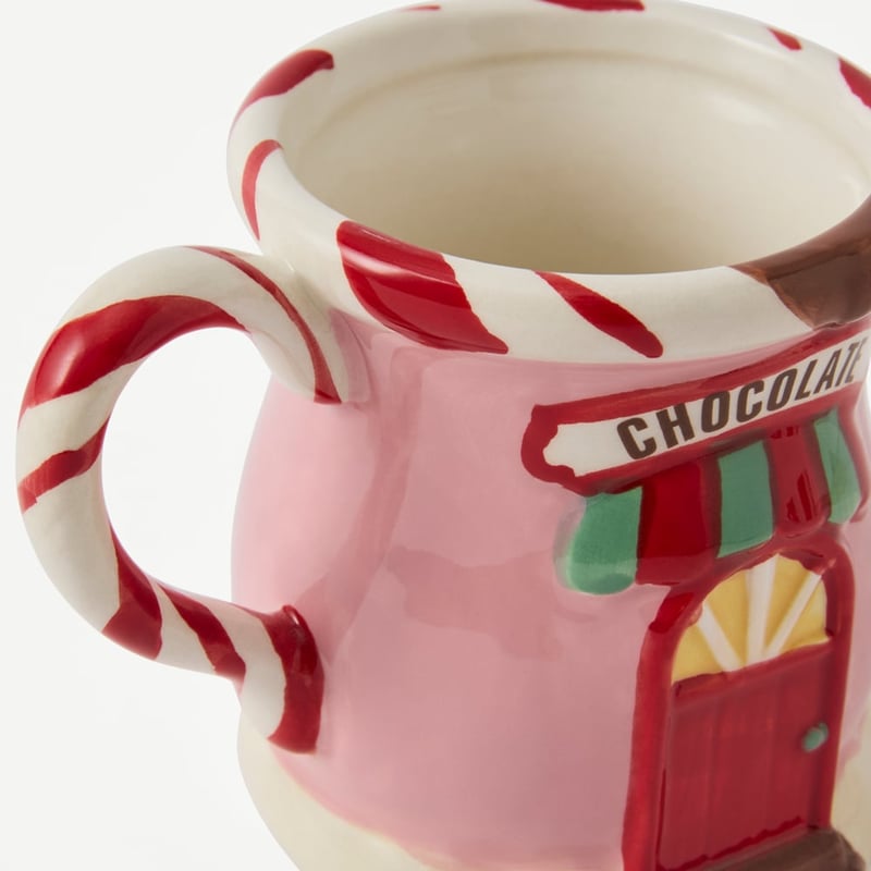 Christmas Chocolate Shop Mug with Lid