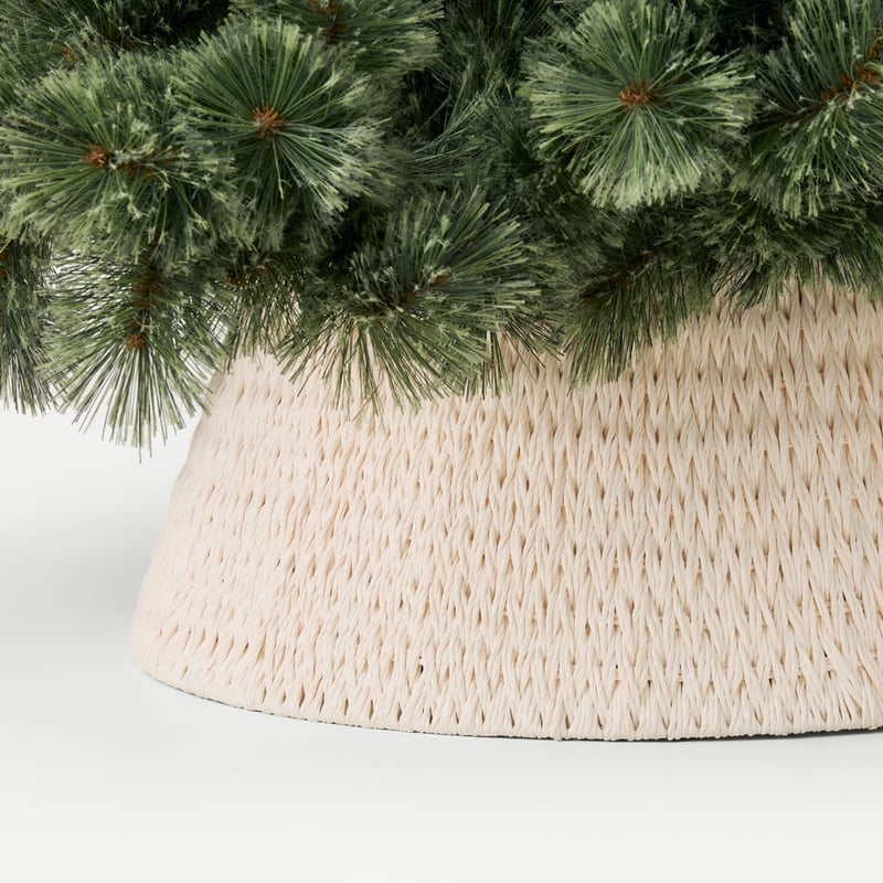White Cross Woven Christmas Tree Skirt