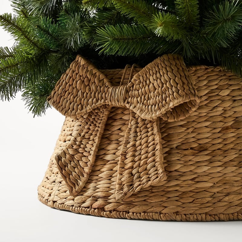 Natural Christmas Tree Skirt Bow
