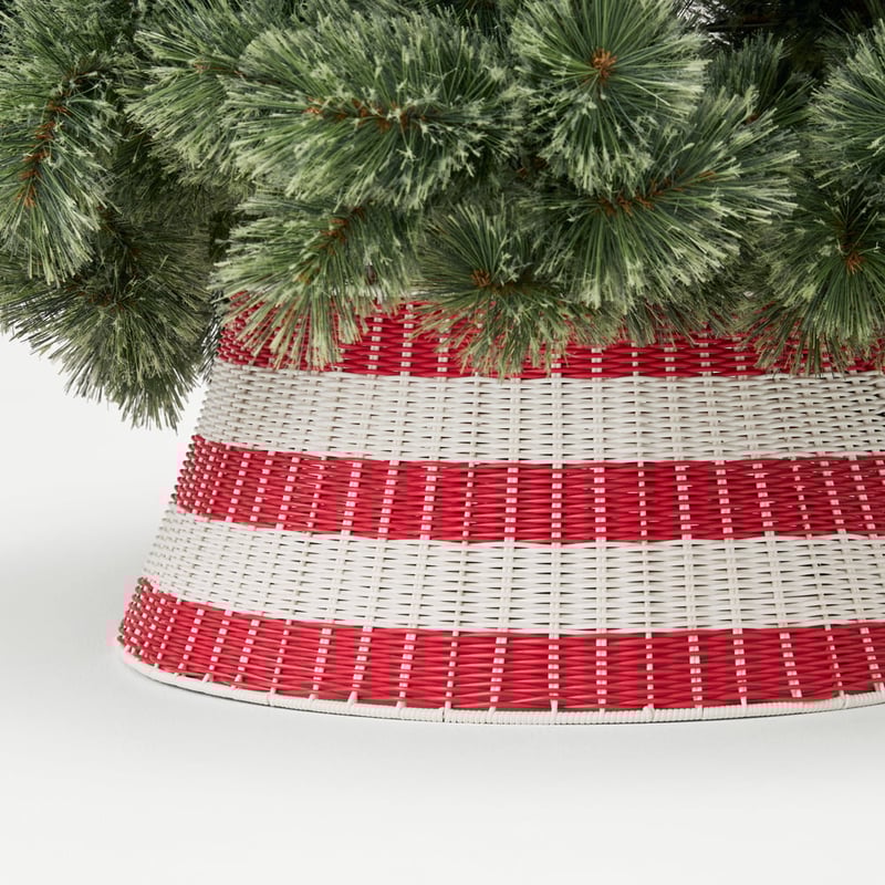 Festive Red & White Stripe Tree Skirt