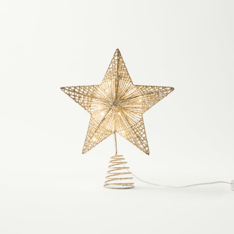 Sparkling Gold Star LED Tree Topper