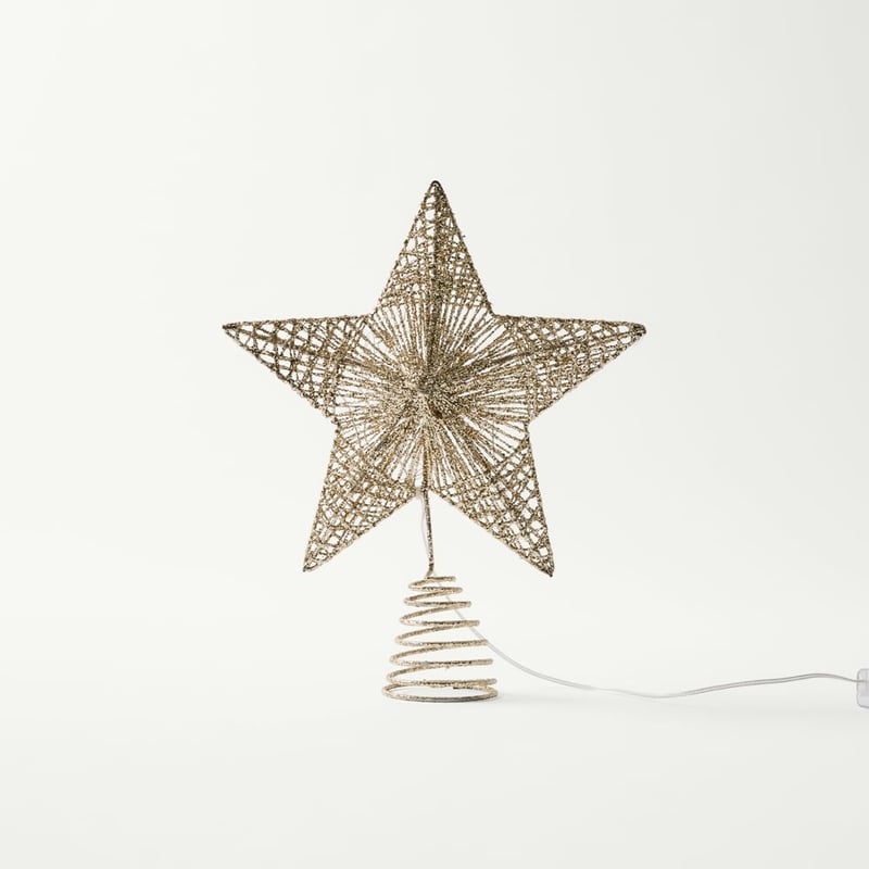 Sparkling Gold Star LED Tree Topper