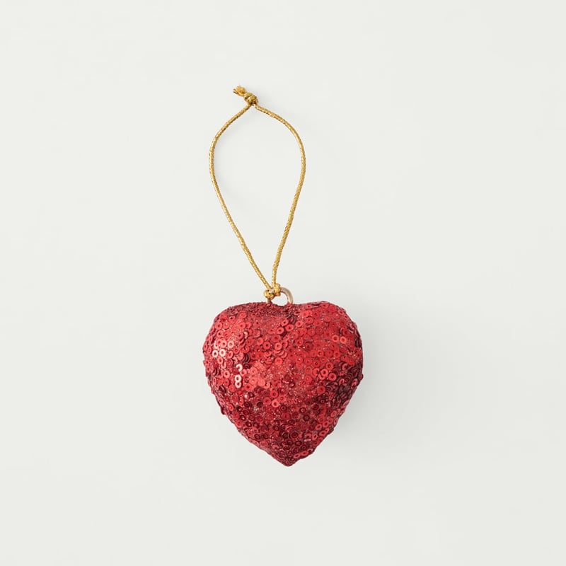 Red, Pink & Gold Sugar Bead Heart Decorations Set of 18
