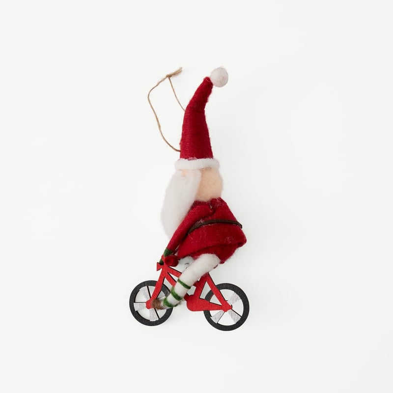 Red & White Cycling Santa Felted Friend