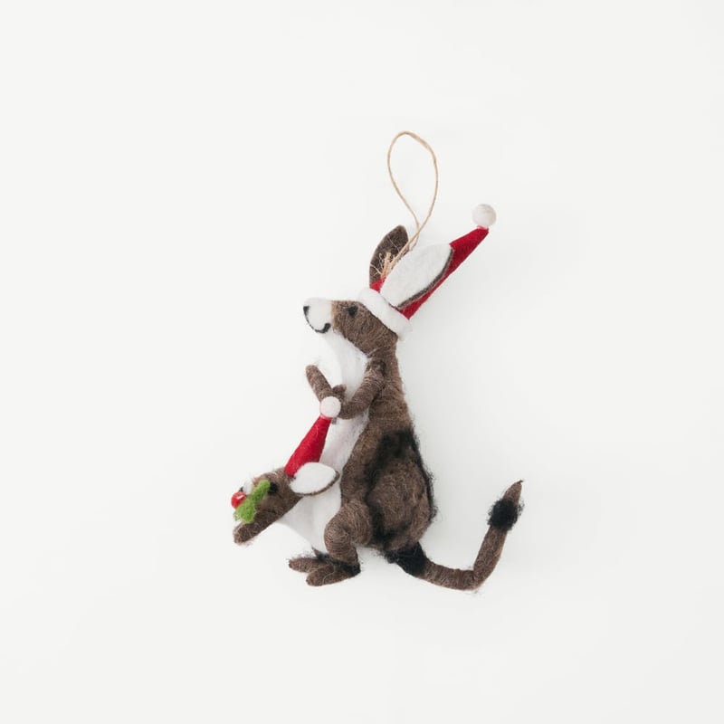 Kangaroo & Joey Felted Friend