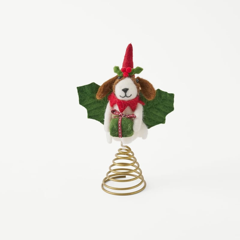 Christmas Dog Felted Tree Topper