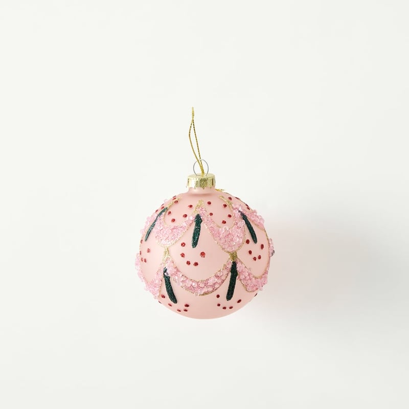 Pink Vintage Fiesta Beaded Bauble