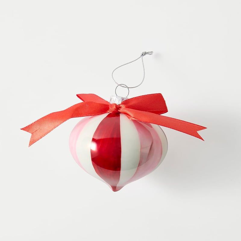 Vintage Glass Red, Pink & White Candy Cane Ornament Set of 3